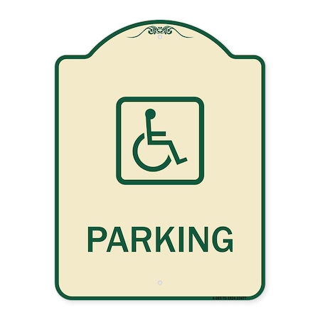 Signmission Parking Handicapped Symbol Heavy-Gauge Aluminum Architectural Sign, 24" x 18", TG-1824-23477 A-DES-TG-1824-23477